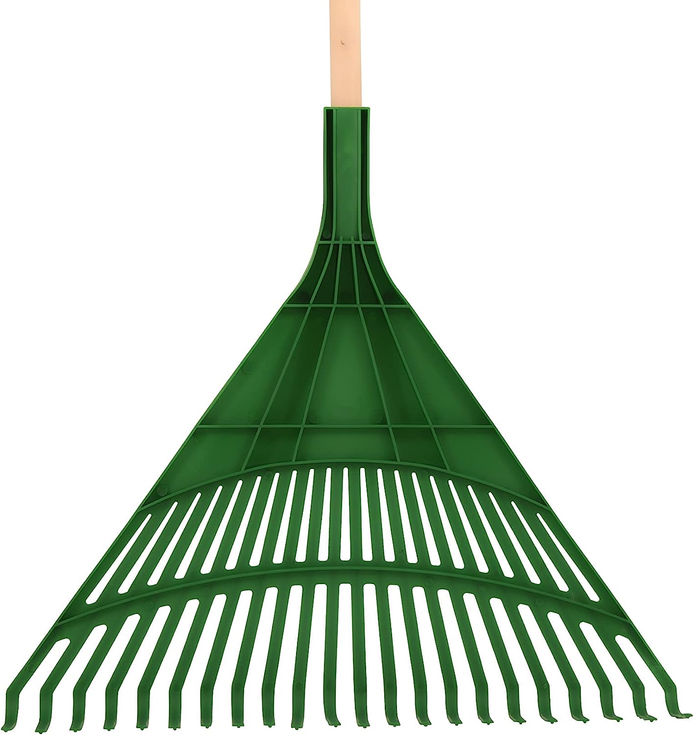 Green Rake with 48" Wooden Handle.