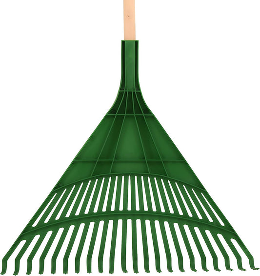 Green Rake with 48" Wooden Handle.