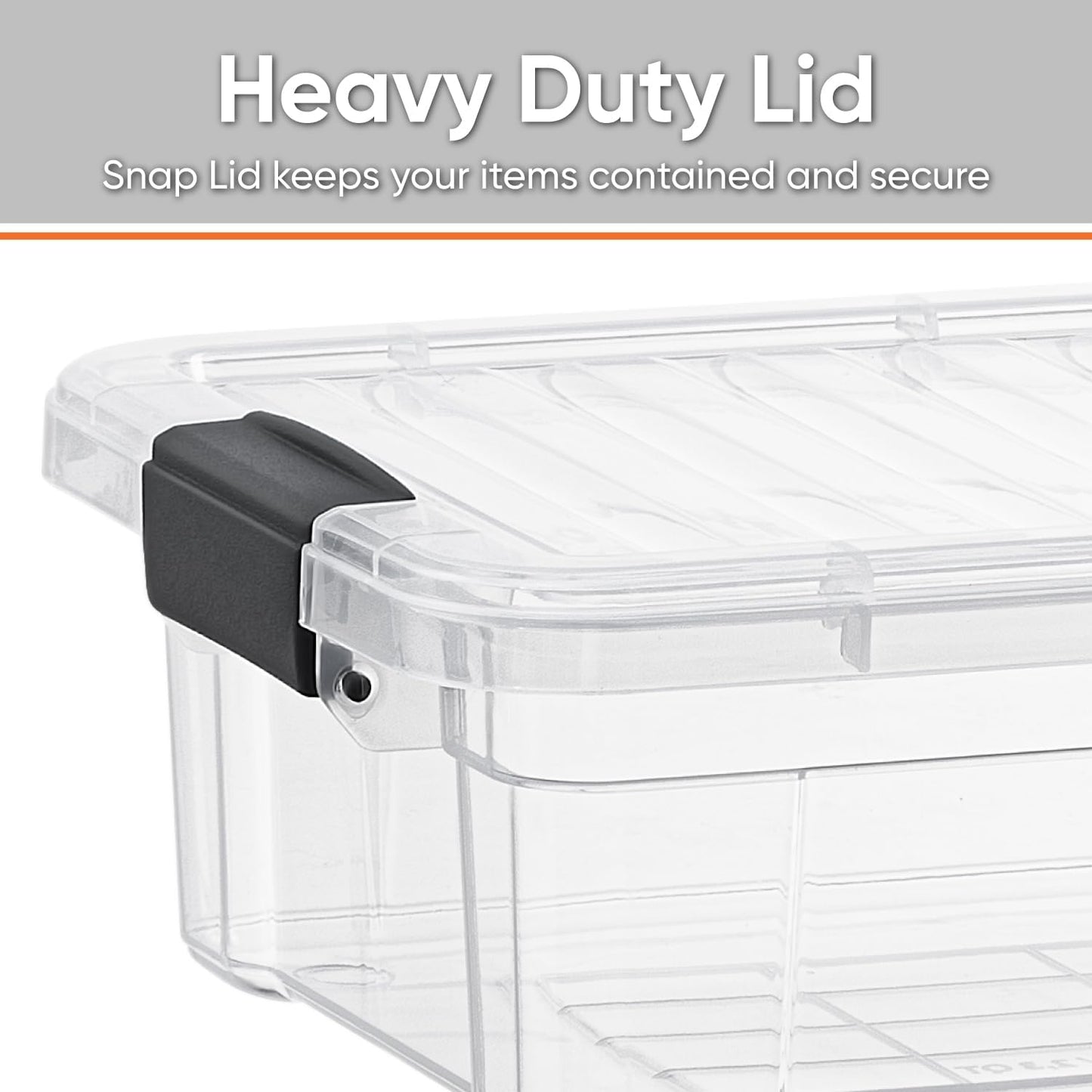 Clear Storage Box with Lid, 2.3 Quart