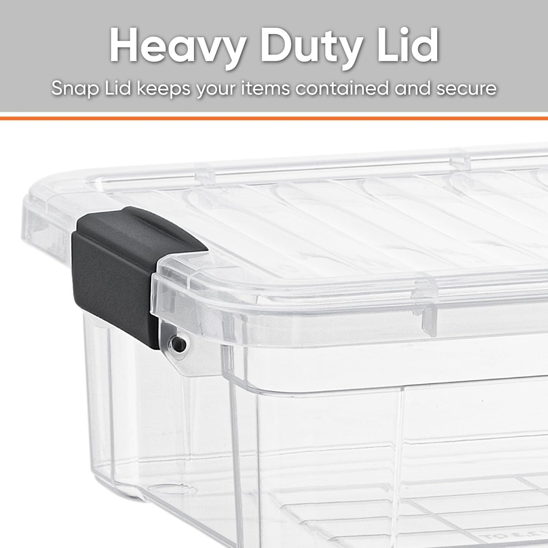 Clear Storage Box with Lid, 7.4 Quart