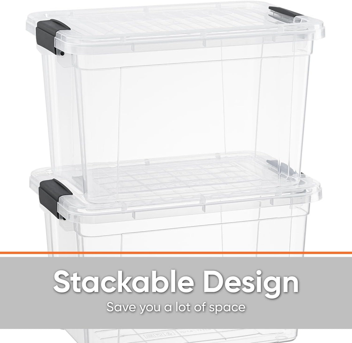X Deep Clear Storage Box with Lid, 2.4 Quart