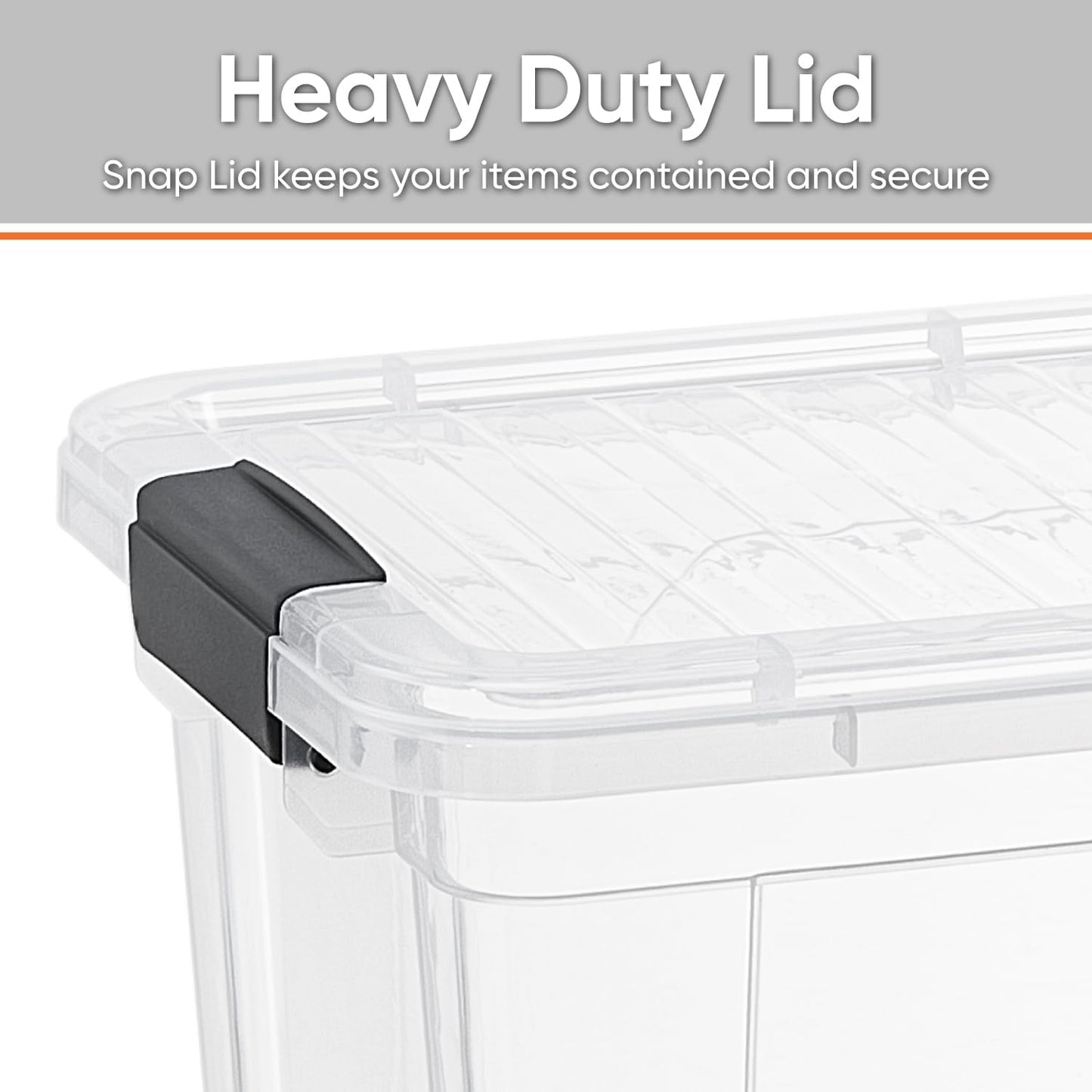 Clear Storage Box with Lid, 26 Quart