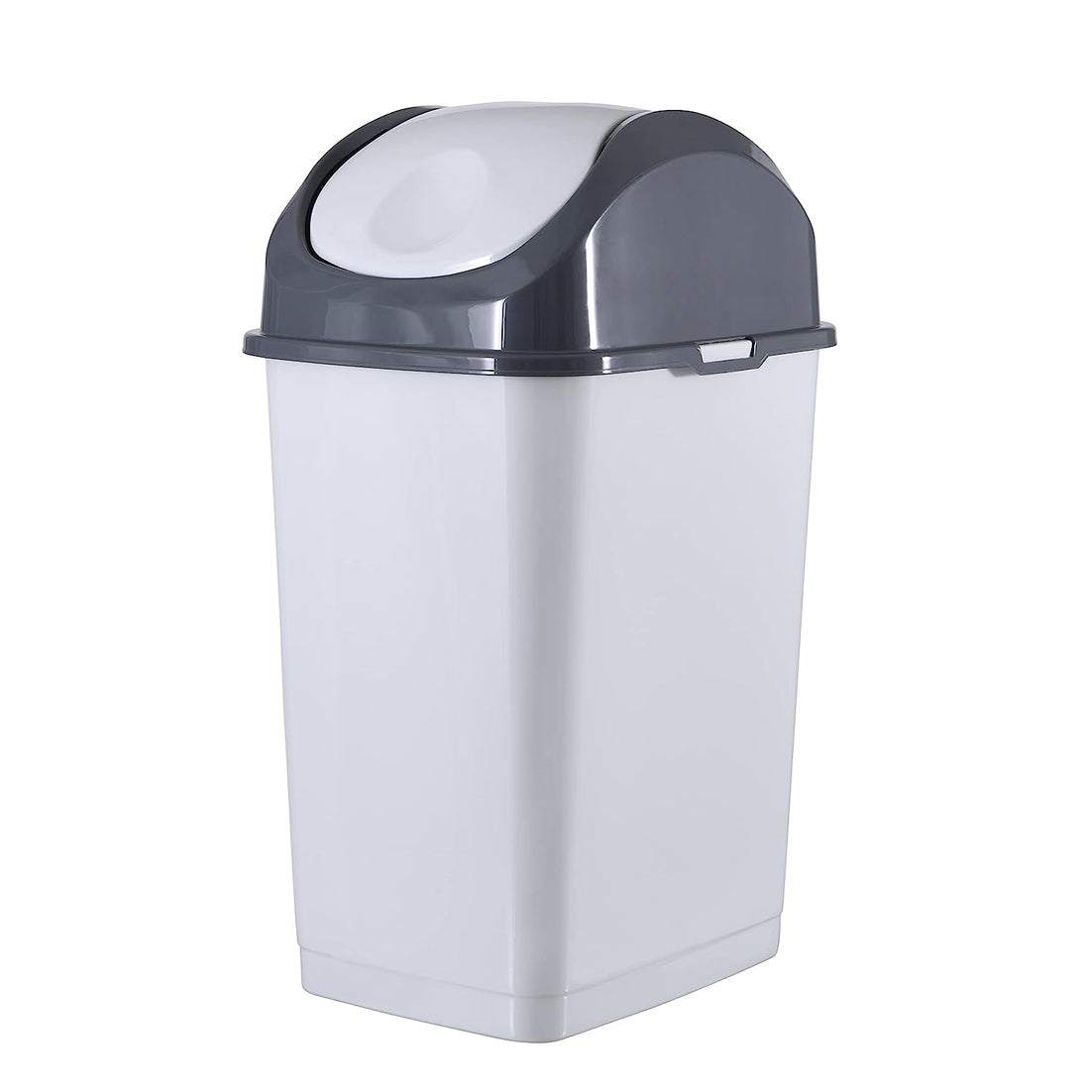Swing Top Trash Can, 37 Qt - White Smoke
