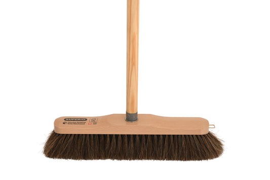 Horsehair Broom - Beach Wood Brush Head - Metal Handle