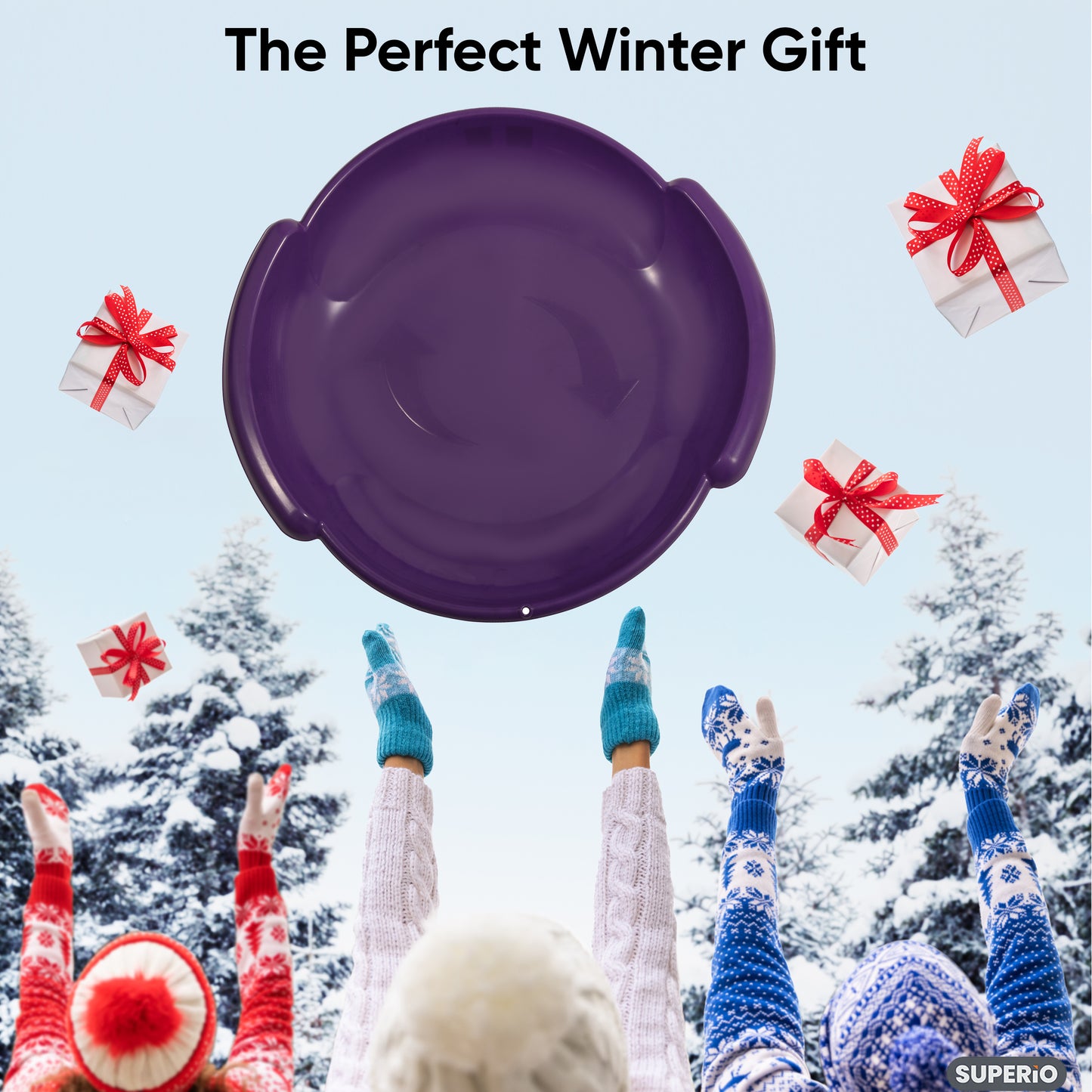 Superio Round Snow Saucer Sled 24" Purple