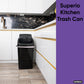 large Swing Top Trash Can, 13 Gal / 52 Qt - Black