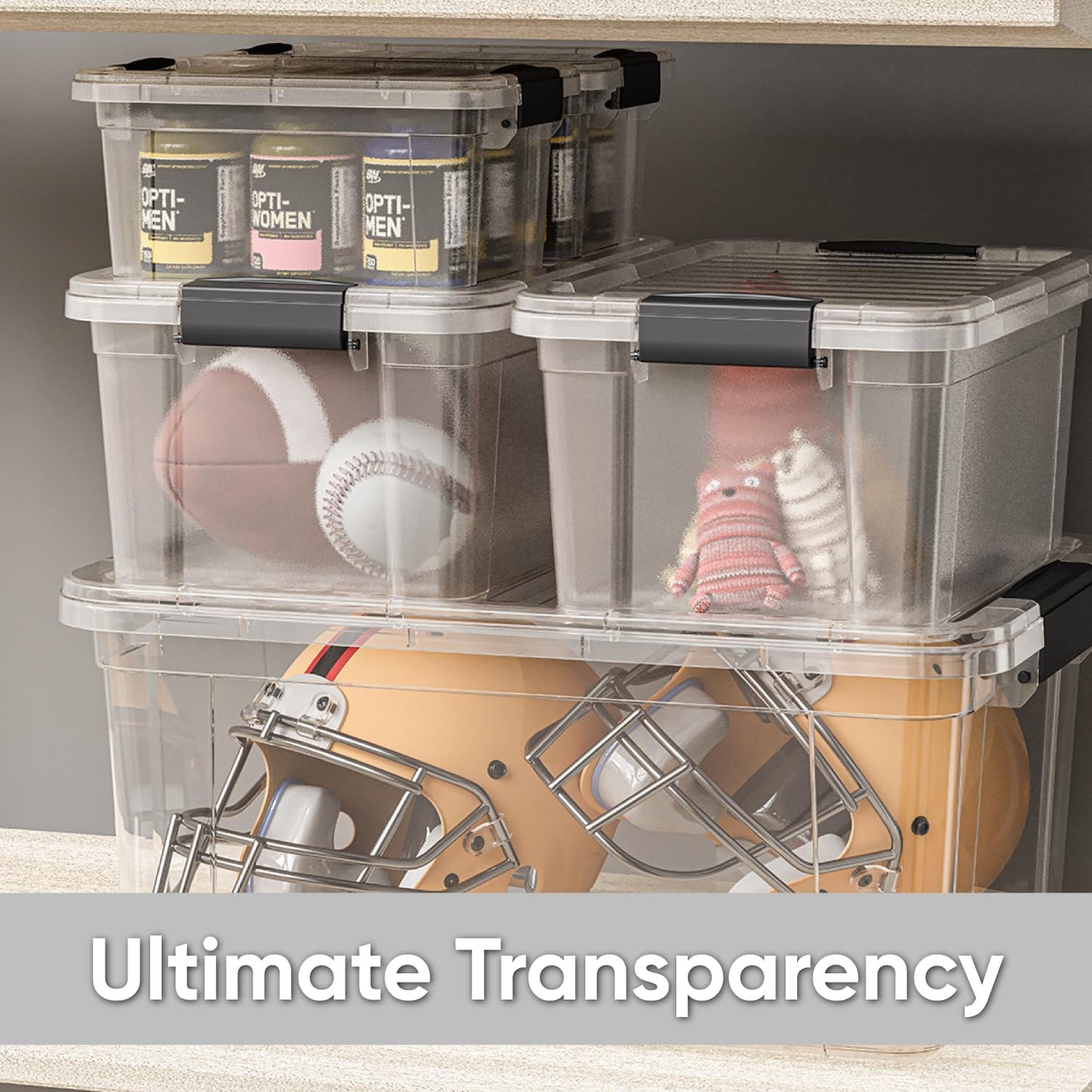 Clear Storage Box with Lid, 2.3 Quart