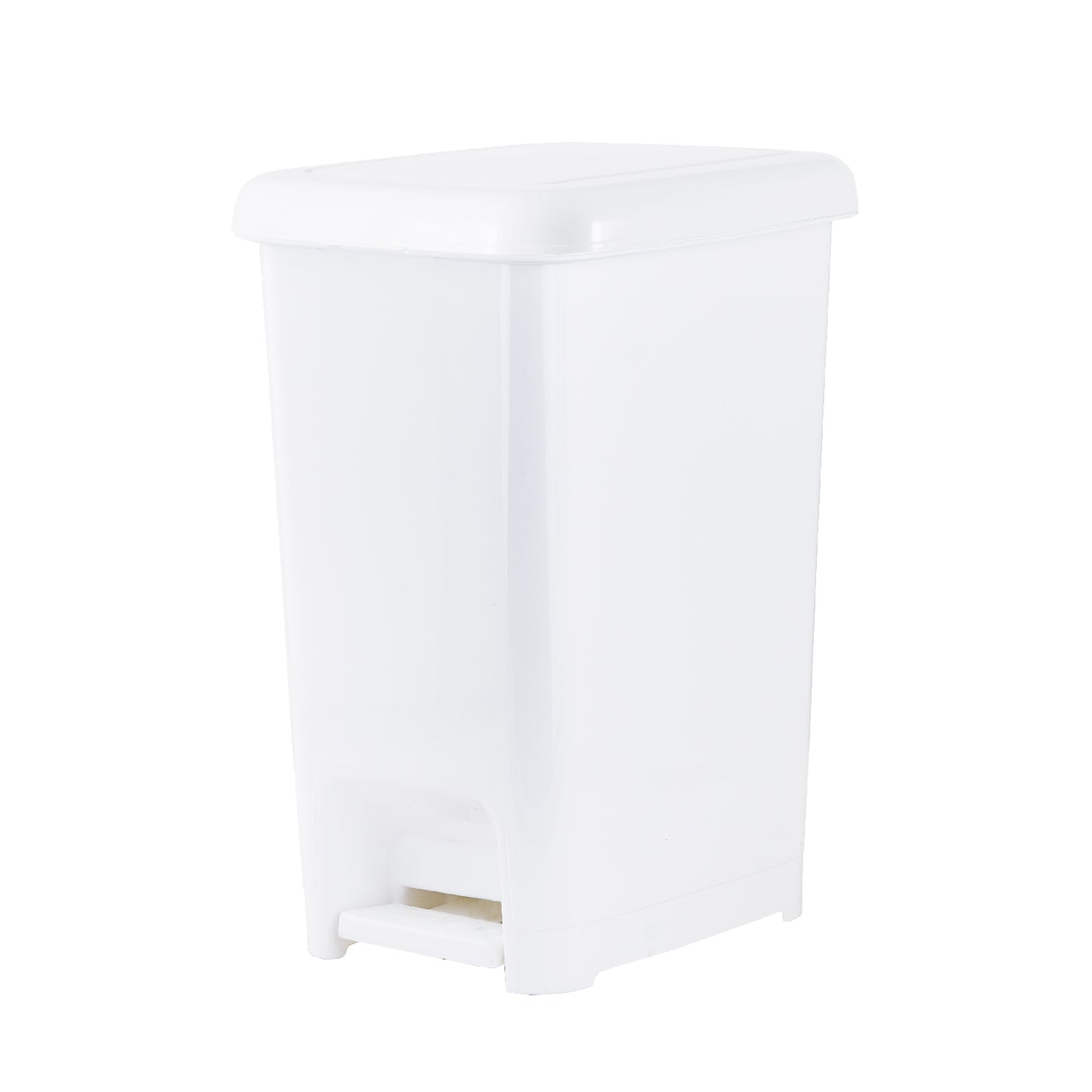 Slim Pedal Trash Can, 10 Qt - White