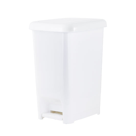 Slim Pedal Trash Can, 42 Qt - White