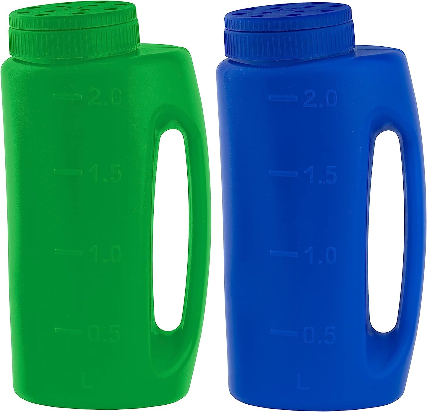 Hand Spreader and Shaker for Seed, Salt, Ice Melter, Blue and Green