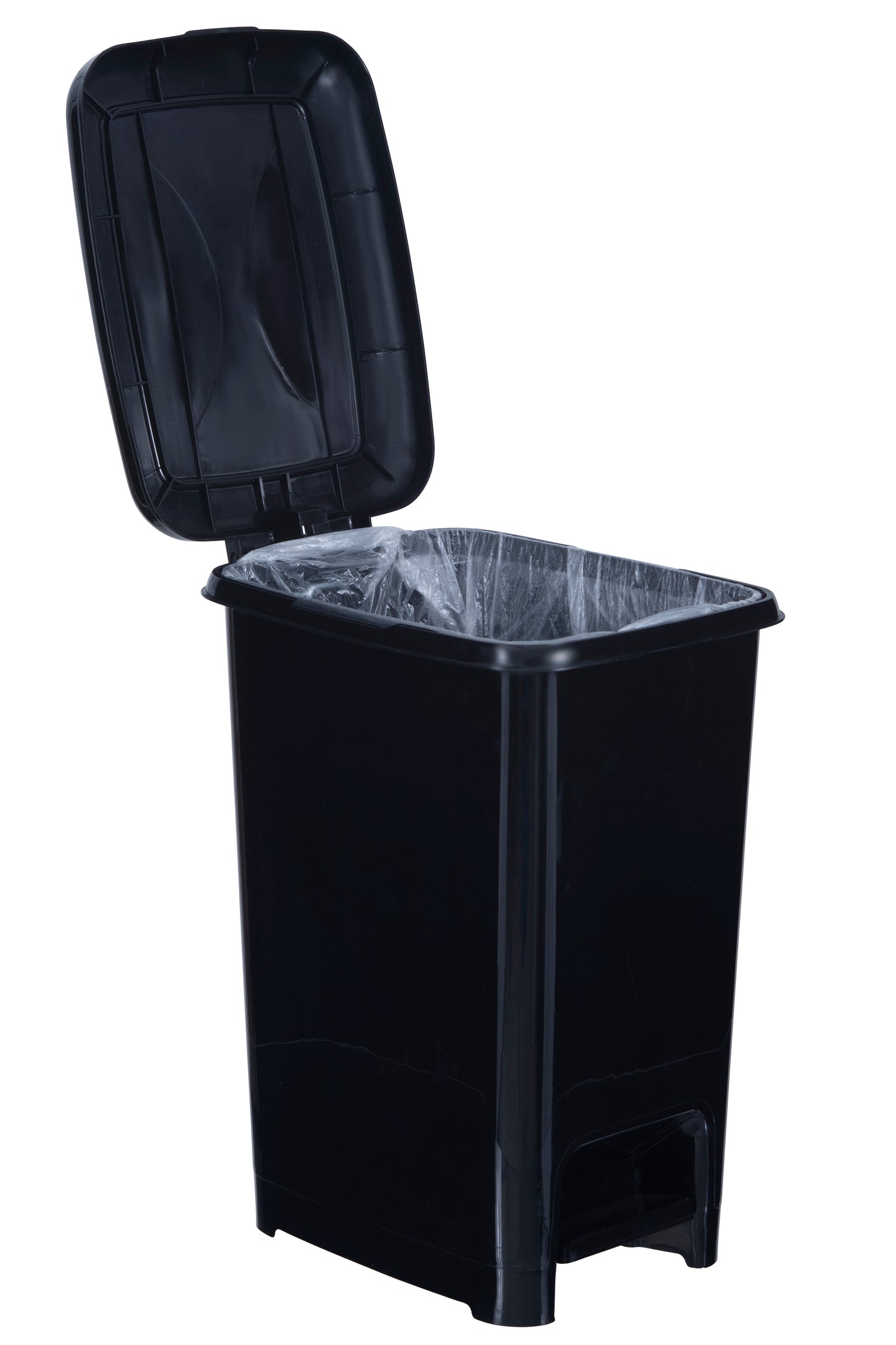 Slim Pedal Trash Can, 16 Qt - Black