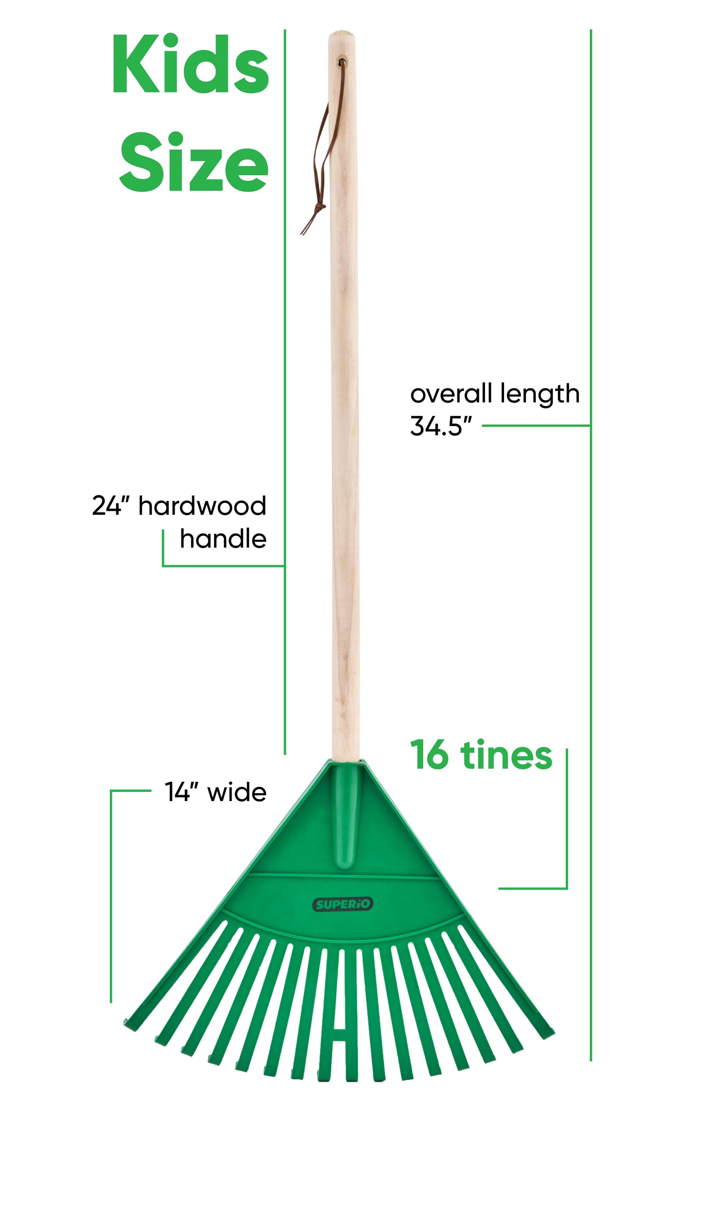 Green Kids and Adult Garden Rake