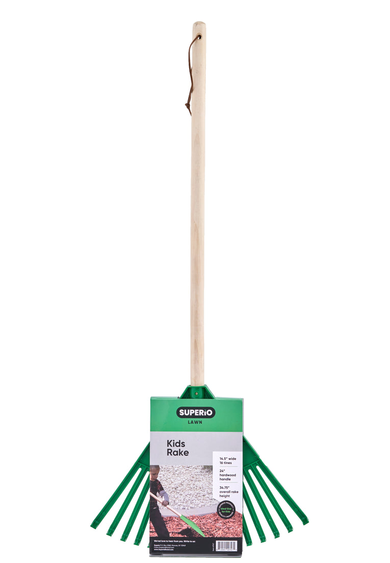 Kids and Adult Garden Rake, Green and Orange