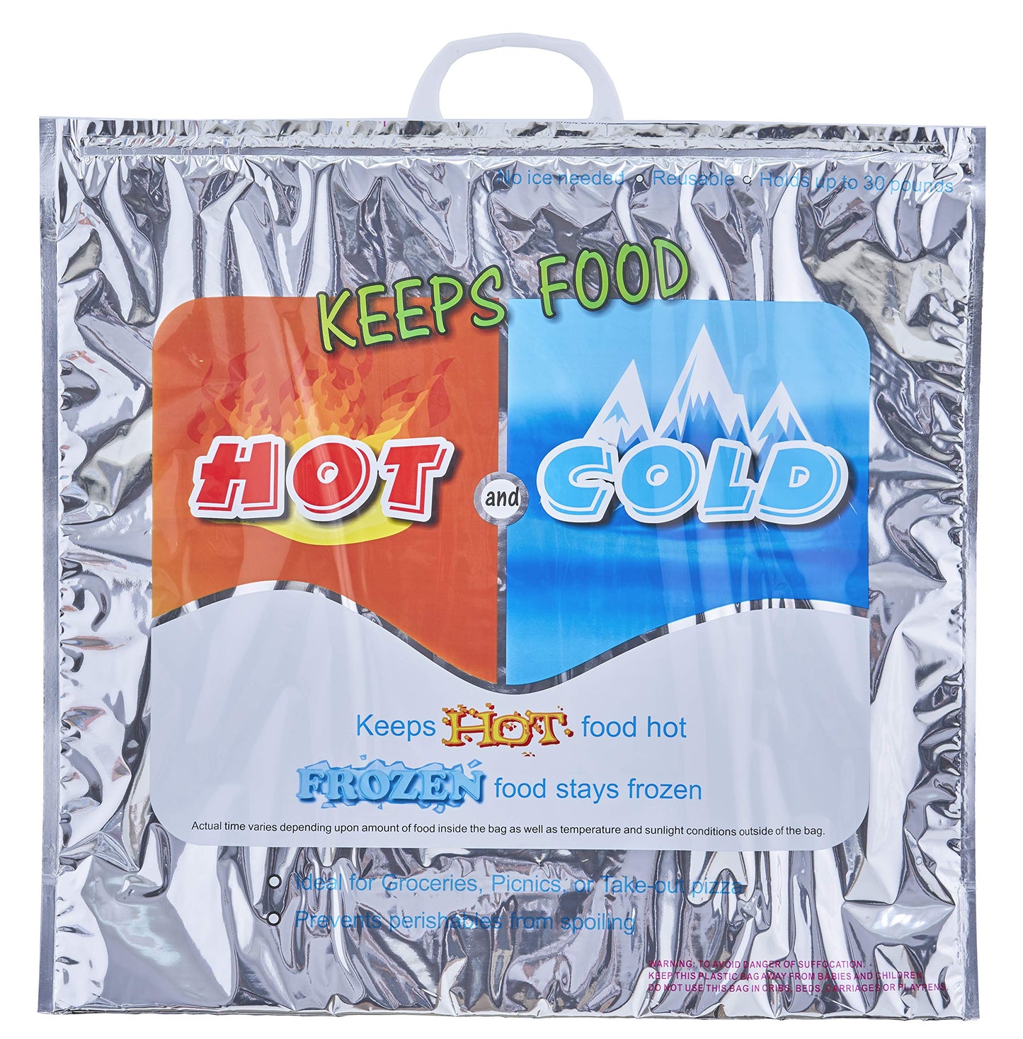 Hot and Cold Reusable Insulated Bag 20"x19" - 72 Pack