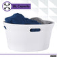 35 Liter Ribbed Laundry Basket White Smoke