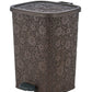 Lace Design Step-On Trash Can, 6 Qt. - Brown