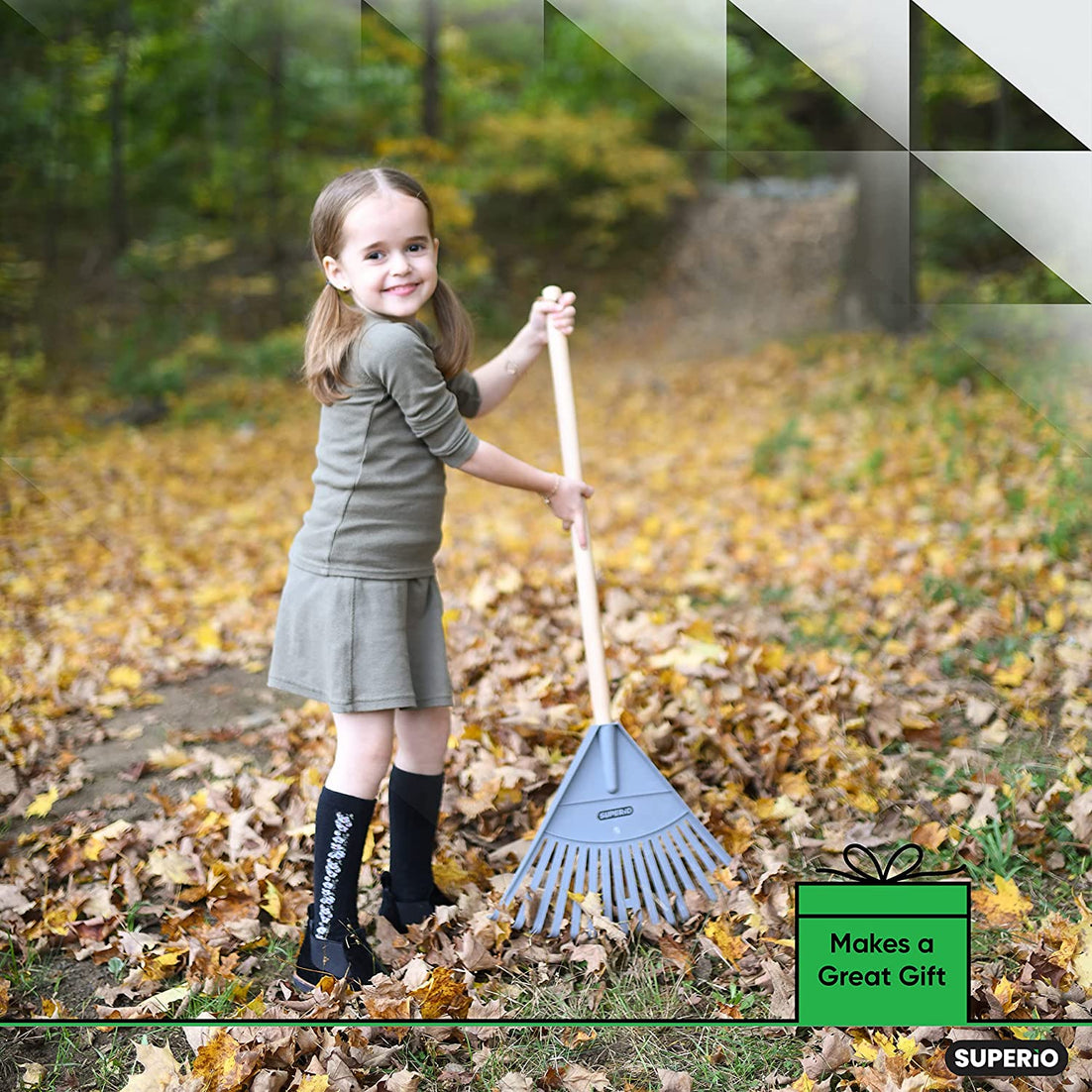 Grey Kids and Adult Garden Rake