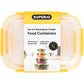Set of 4 Rectangular Sealed Containers, Yellow