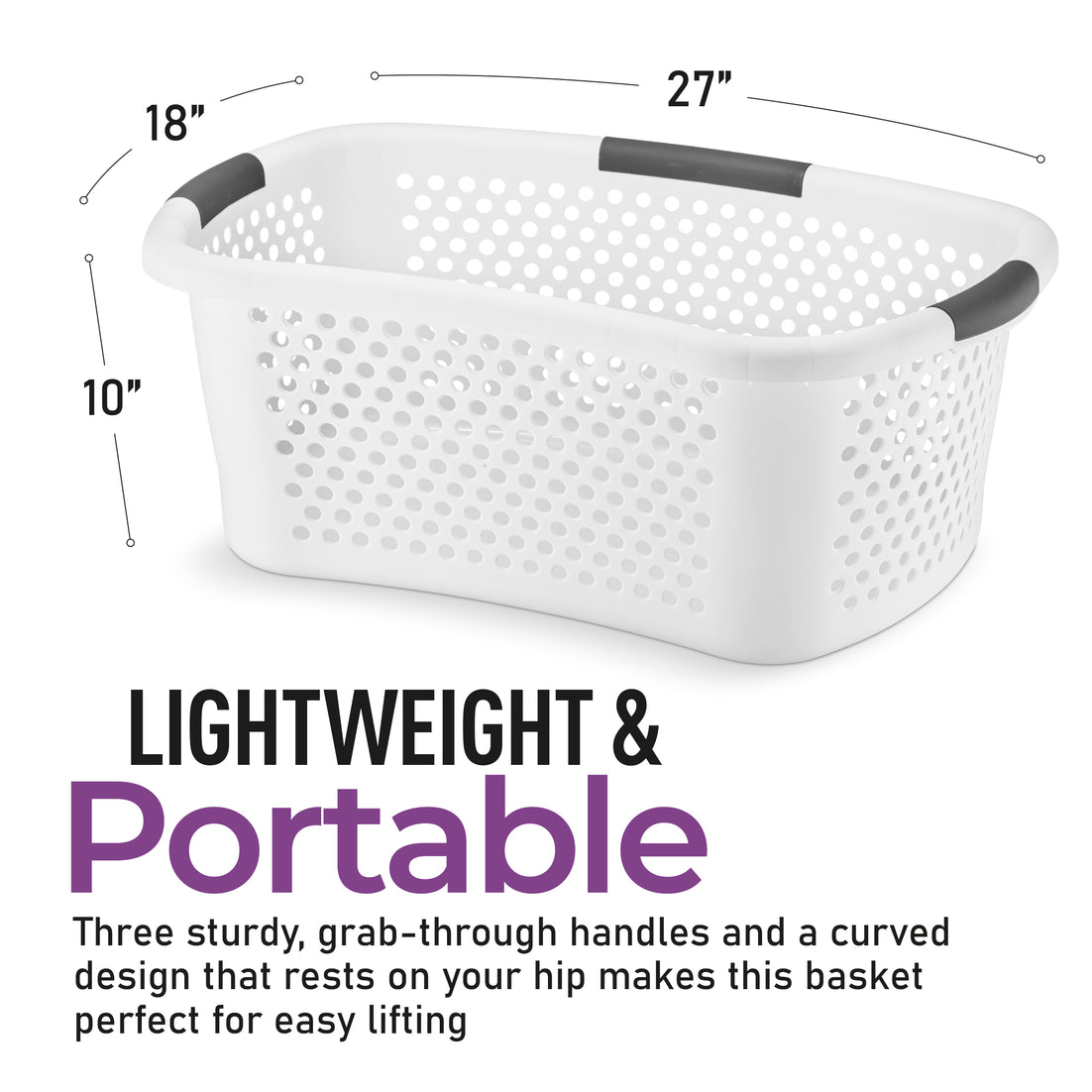 Hip Hugger Laundry Basket, 54 Liter