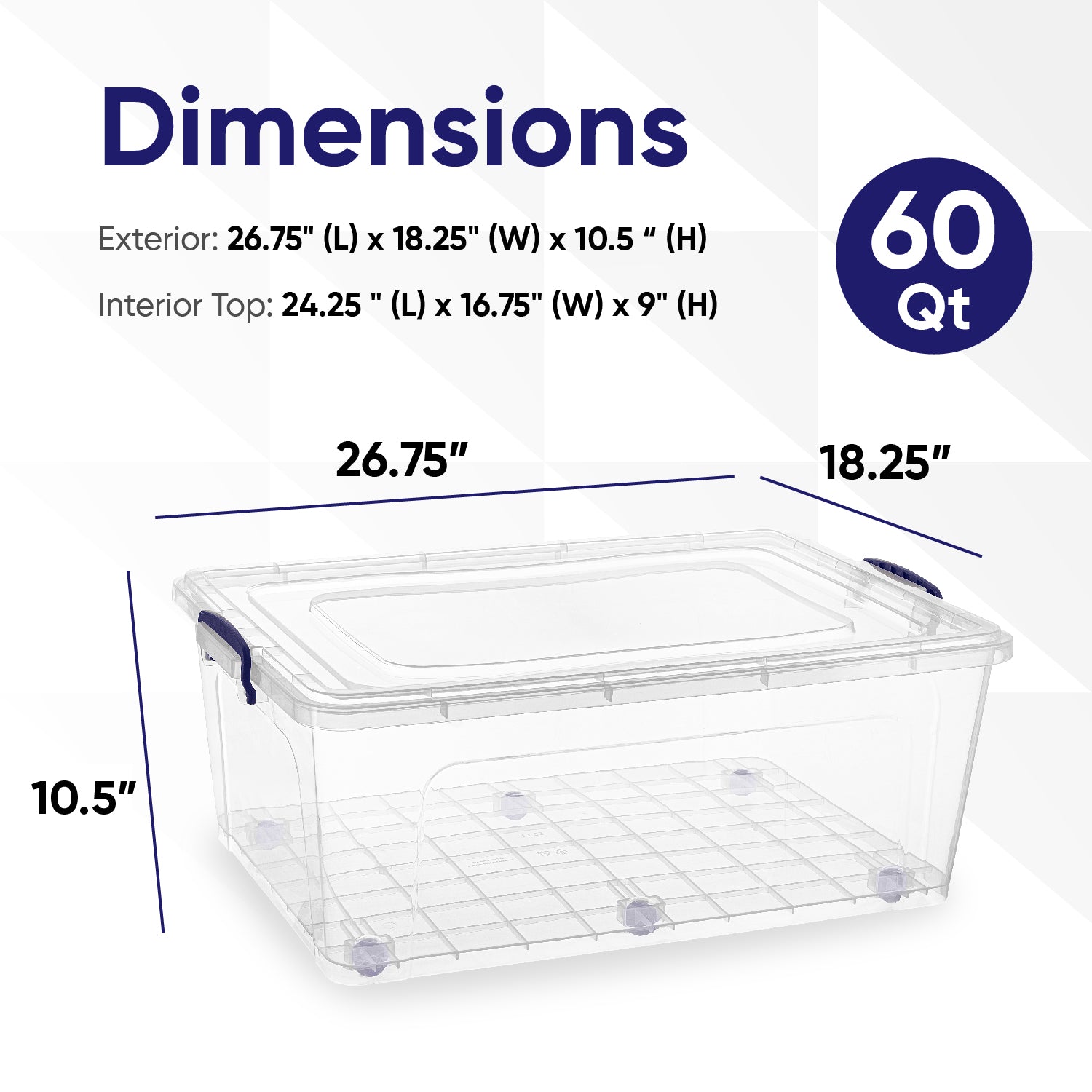 Wheeled Storage Container (62 Qt.) Plastic Storage Bin with Lid – Superio