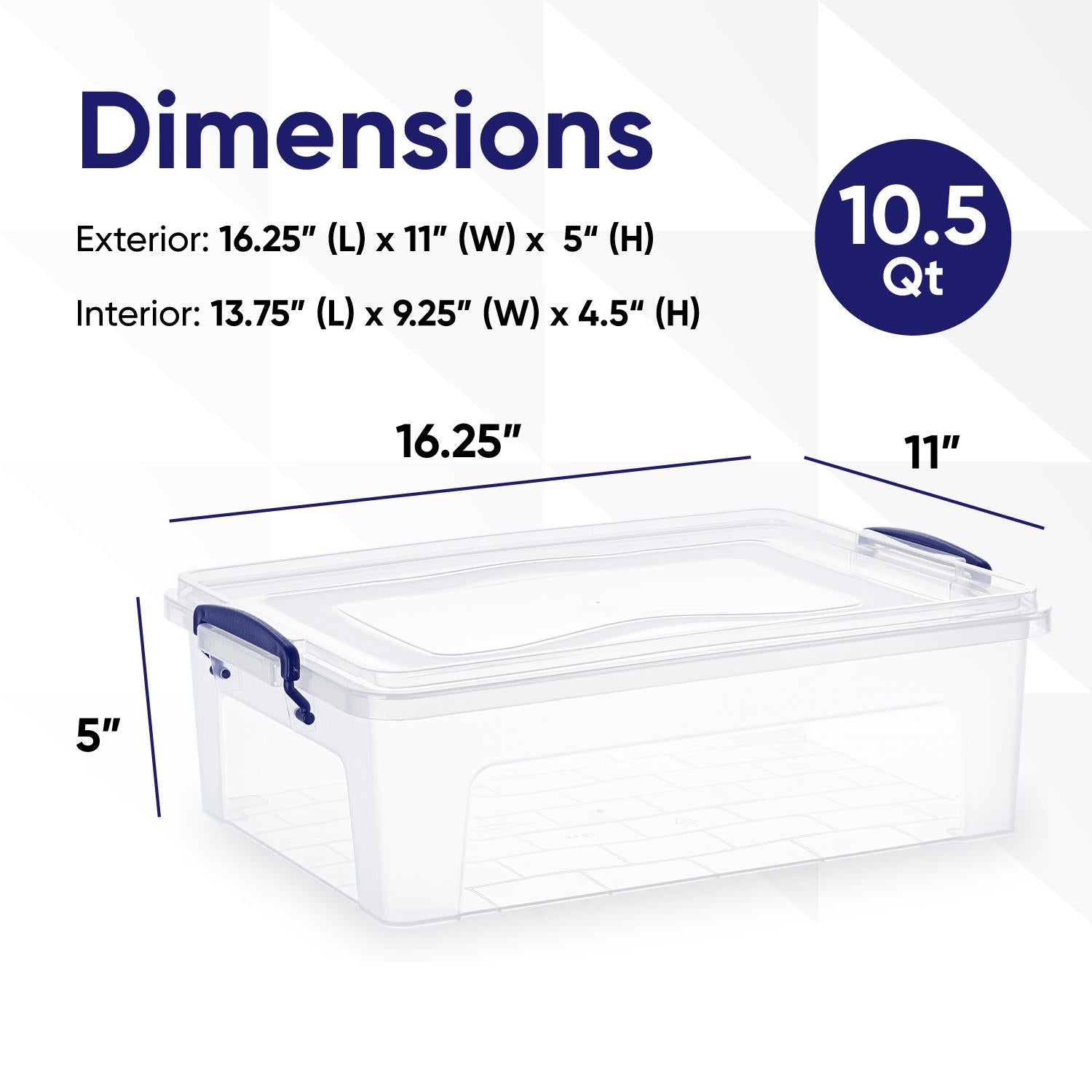 Superio 16 Qt Clear Plastic Storage Bins with Lids and Latches, Organizing  Containers, Stackable Plastic Bin for Household, Garage, School, and