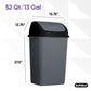 Large Swing Top Trash Can. 50 L/13 Gal. - Onyx Grey