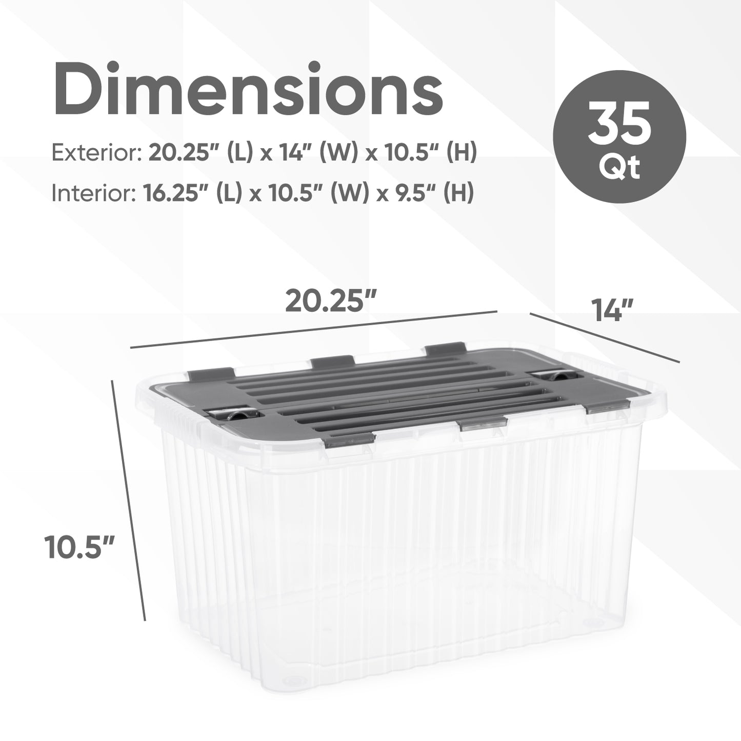 33 L Storage Container with Hinged Lid
