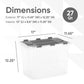 26 L Deep Storage Container with Hinged Lid