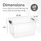 X Deep Clear Storage Box with Lid, 49 Quart