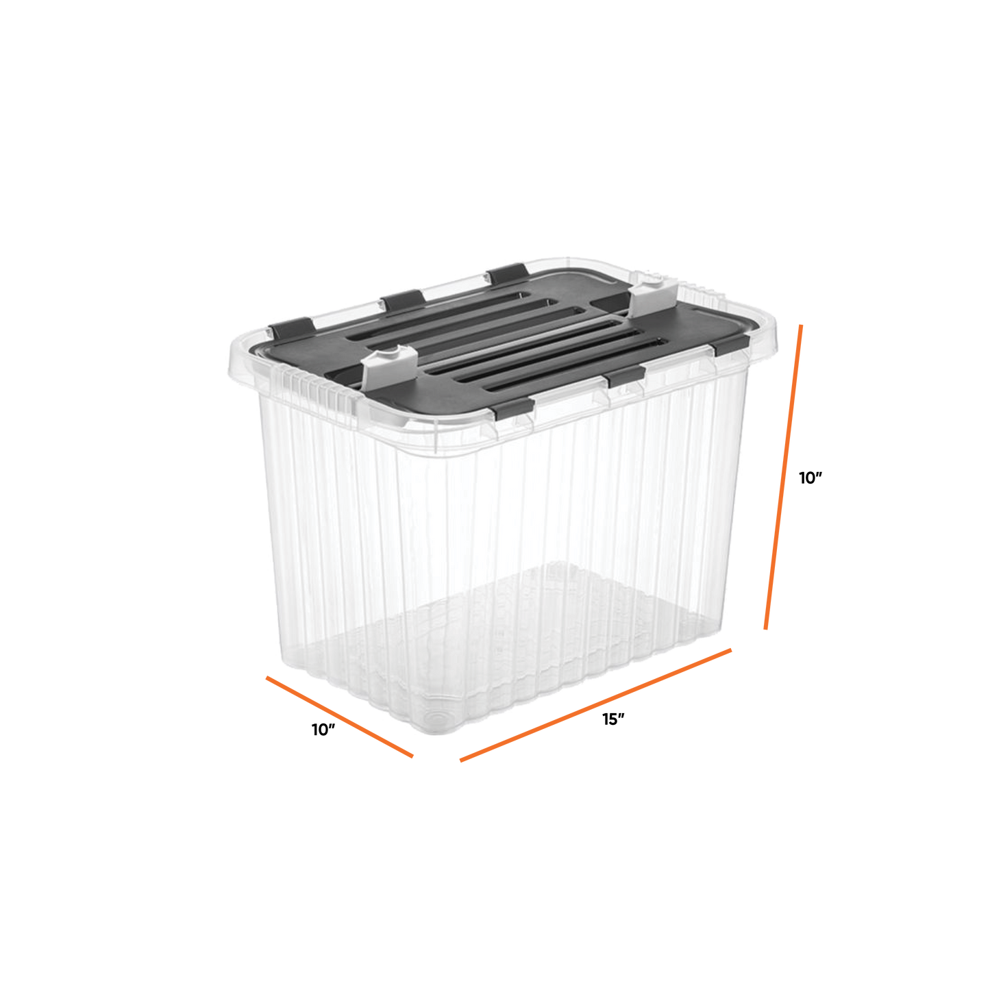 16 L Deep Storage Container with Hinged Lid
