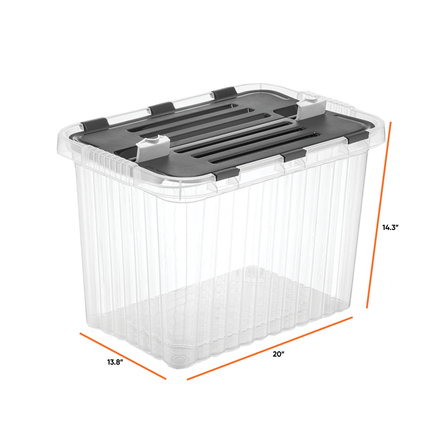 Deep Storage Container with Hinged Lid (52 Qt.)