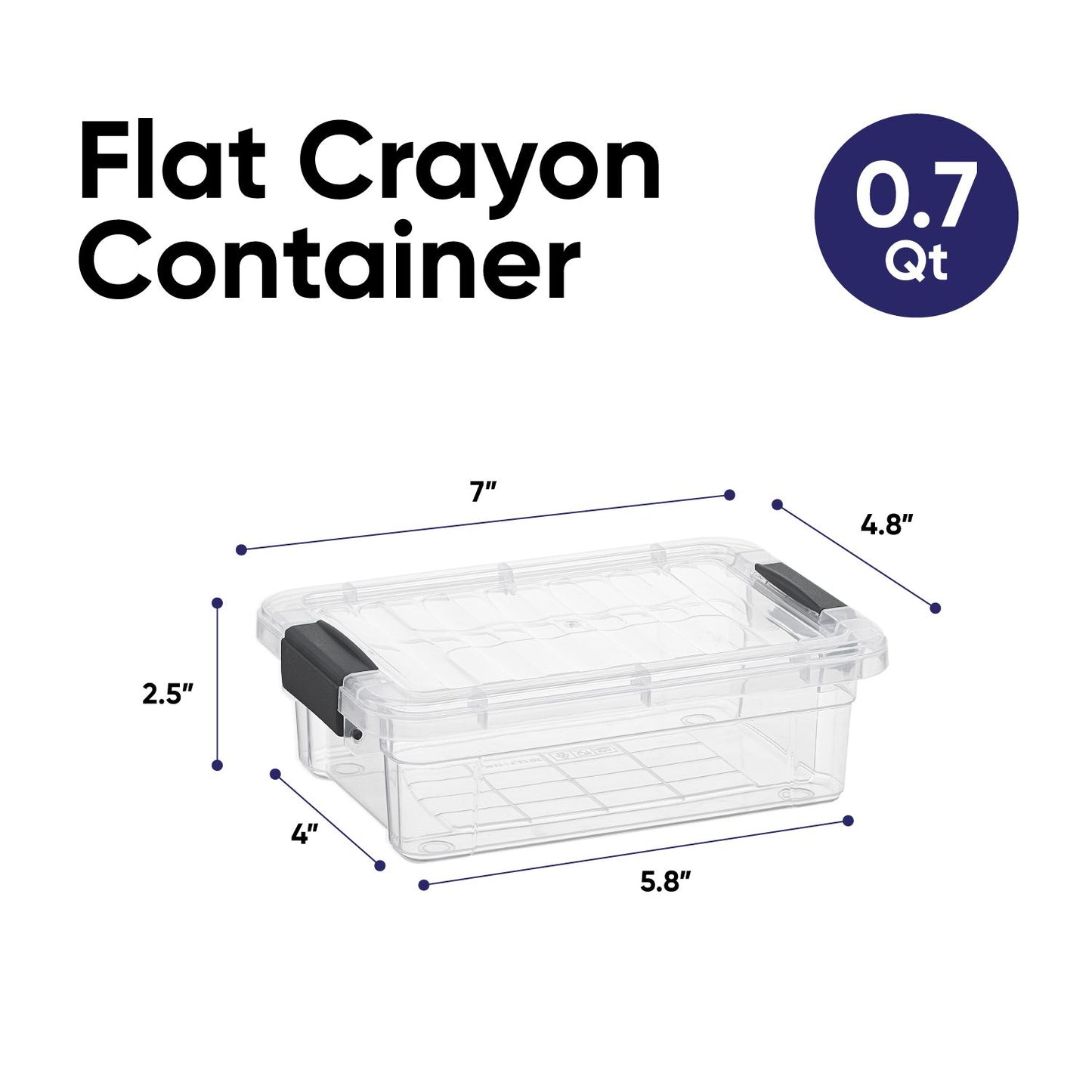 0.7 Qt Flat Mini Crayon Container