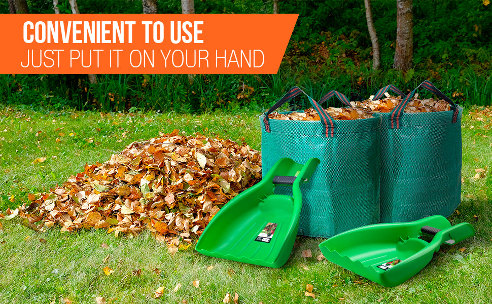 Green Leaf Hand Scoops, Set of 2 Hand Scoops (1 Pair)