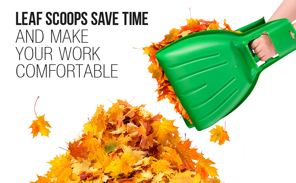 Green Leaf Hand Scoops, Set of 2 Hand Scoops (1 Pair)