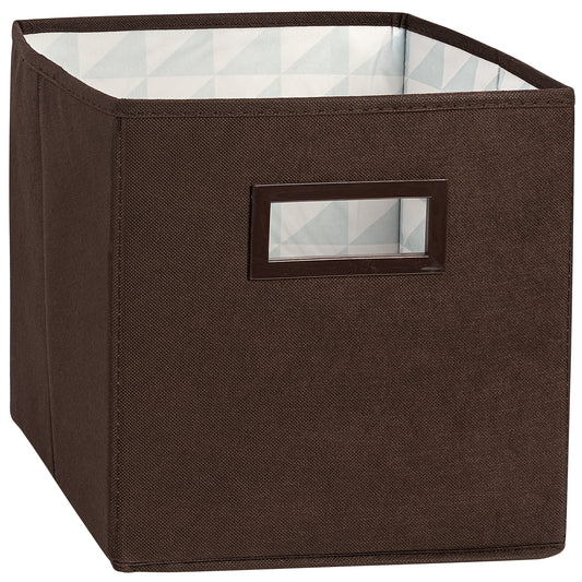 Fabric Storage Organizer 11" Bin, Brown Cube