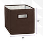 Fabric Storage Organizer 11" Bin, Brown Cube