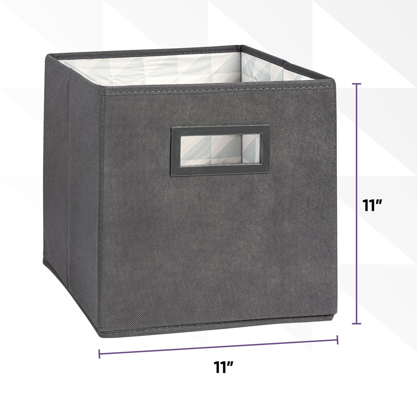 Fabric Storage Organizer 11" Bin, Grey Cube