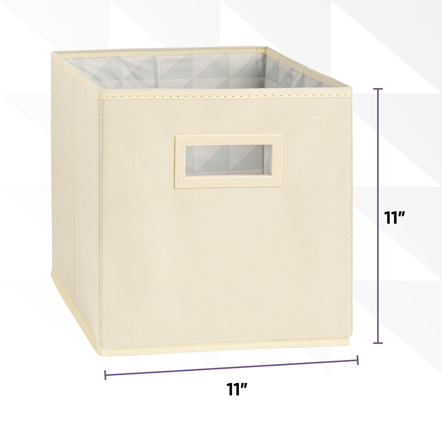 Fabric Storage Organizer 11" Bin, Ivory Cube