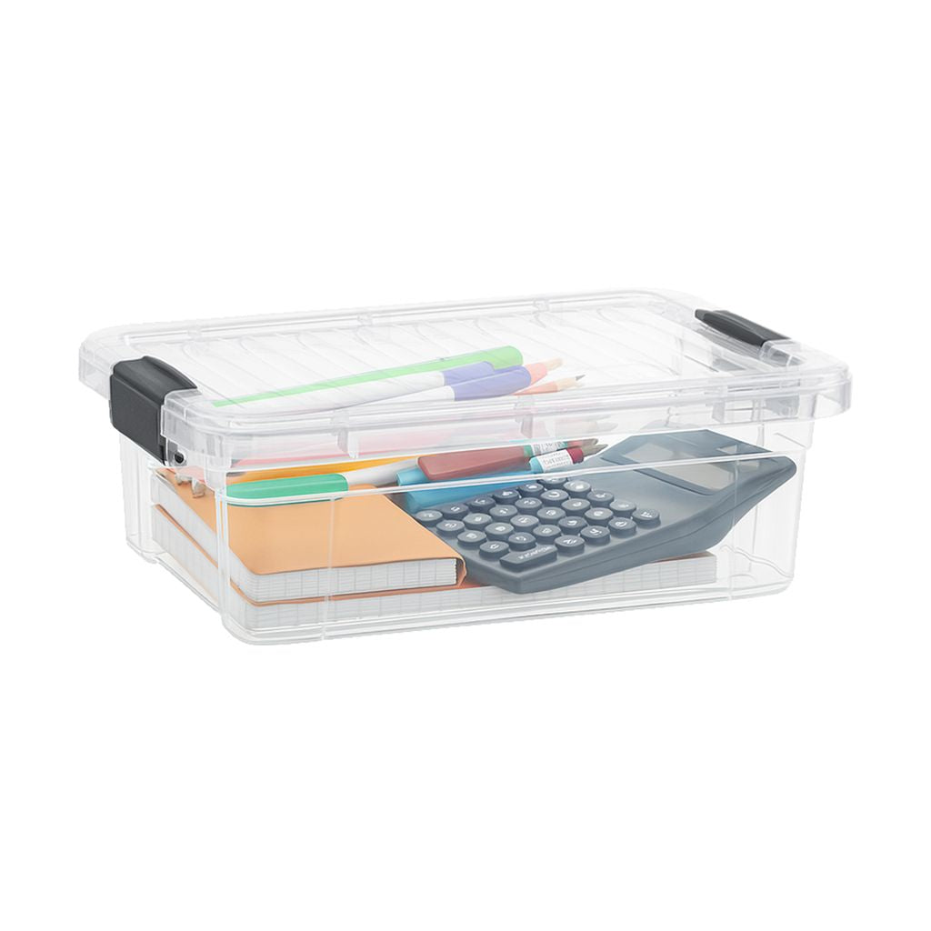 Clear Storage Box with Lid, 2.3 Quart