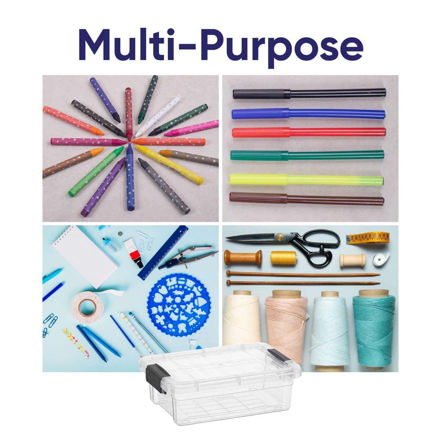 0.7 Qt Flat Mini Crayon Container