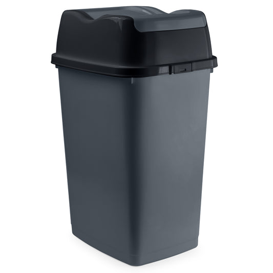 50 L Split Lid Trash Can, Gray