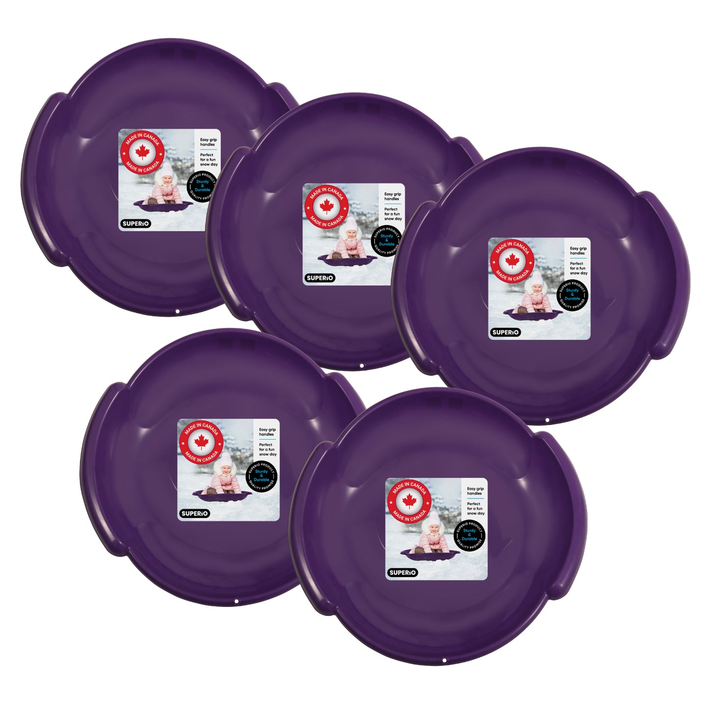 Superio Round Snow Saucer Sled 24" Purple