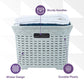 Wicker Style Laundry Basket with Cutout Handles, 50 Liter - White Smoke