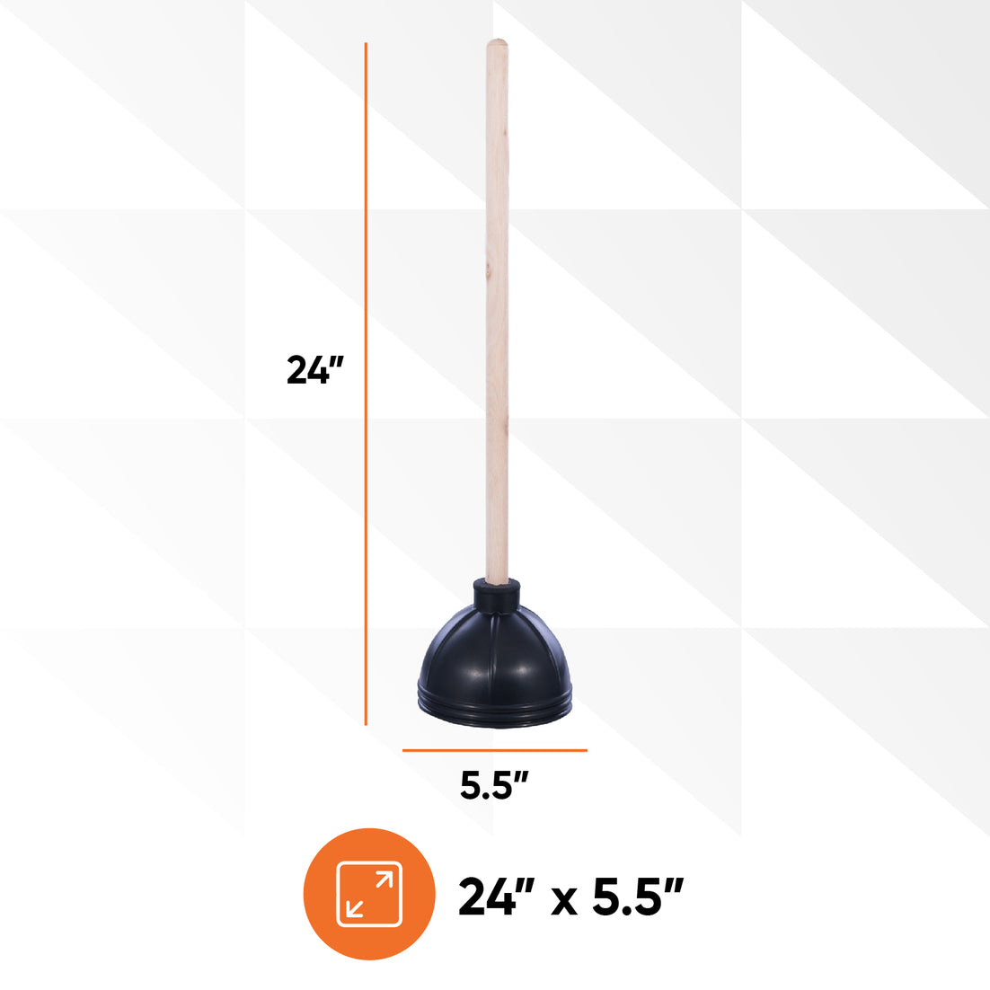 Toilet Plunger - Wooden Handle
