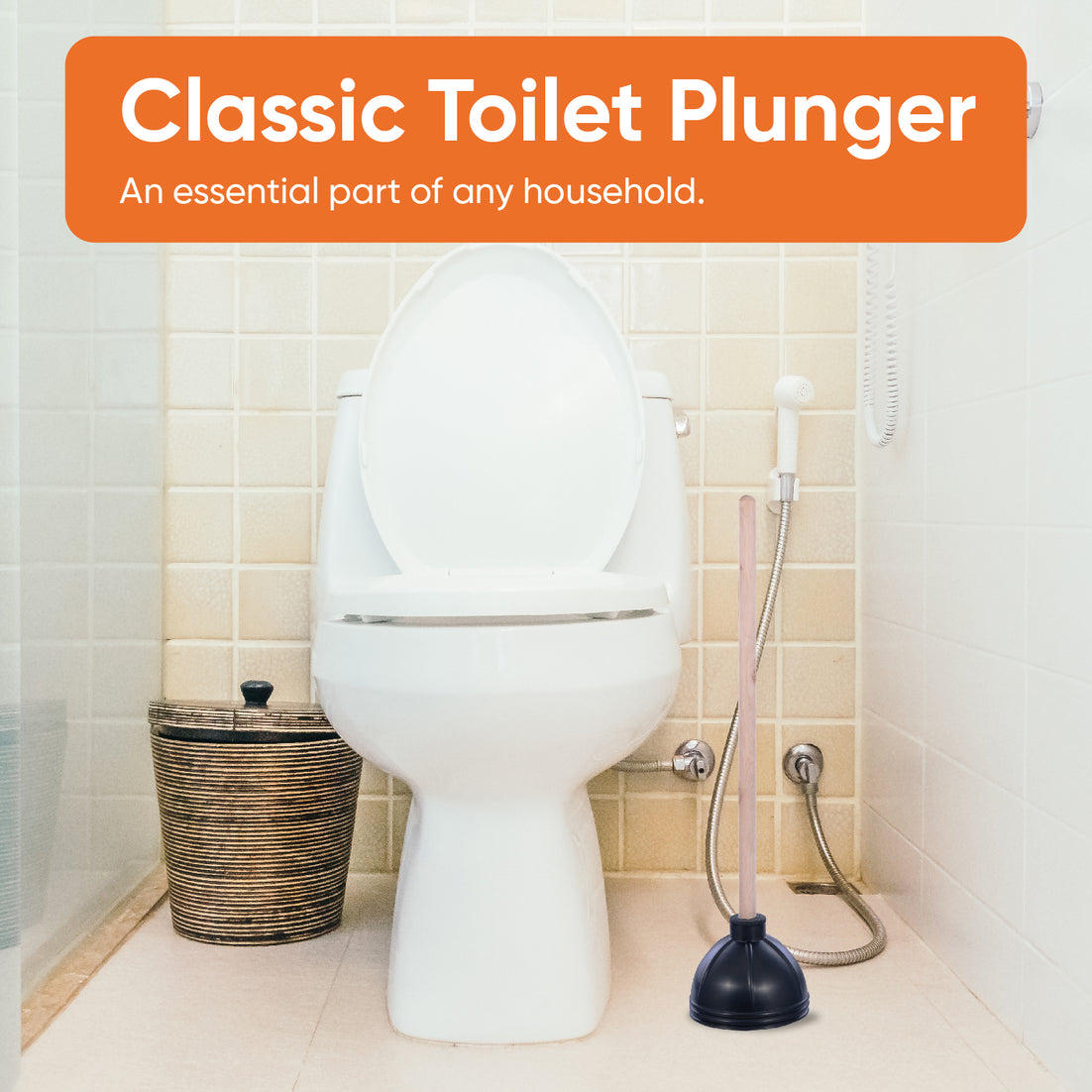 Toilet Plunger - Wooden Handle