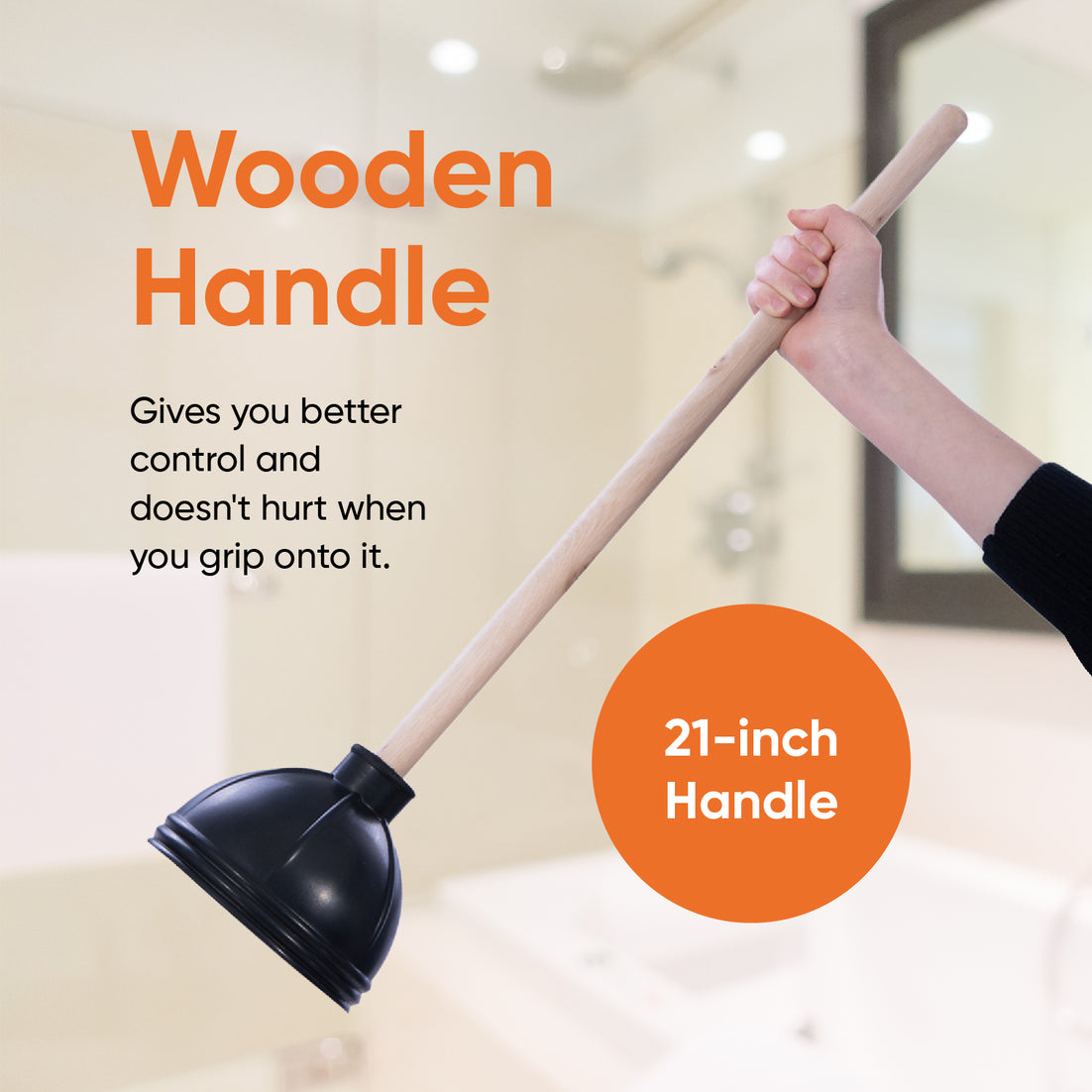 Toilet Plunger - Wooden Handle