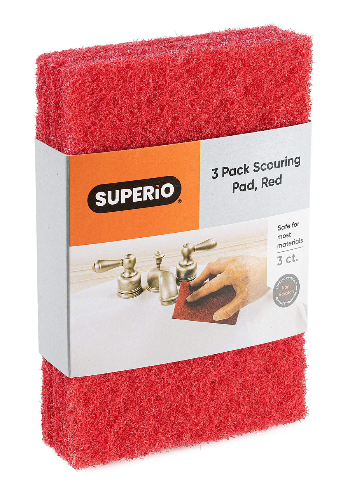 Scouring Sponge Red Red Scouring Pads (3-Pack) – Superio