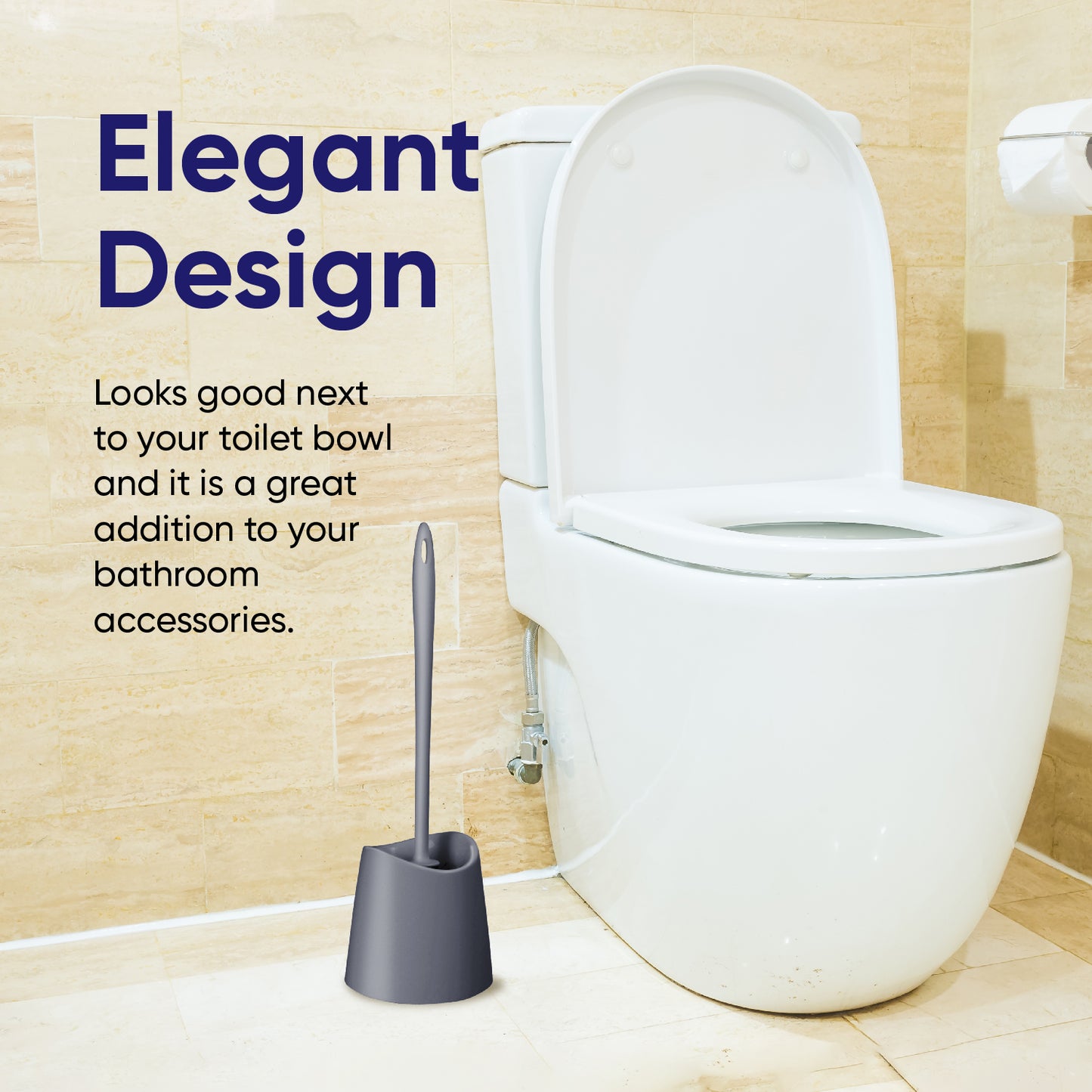 Modern Toilet Brush - Grey