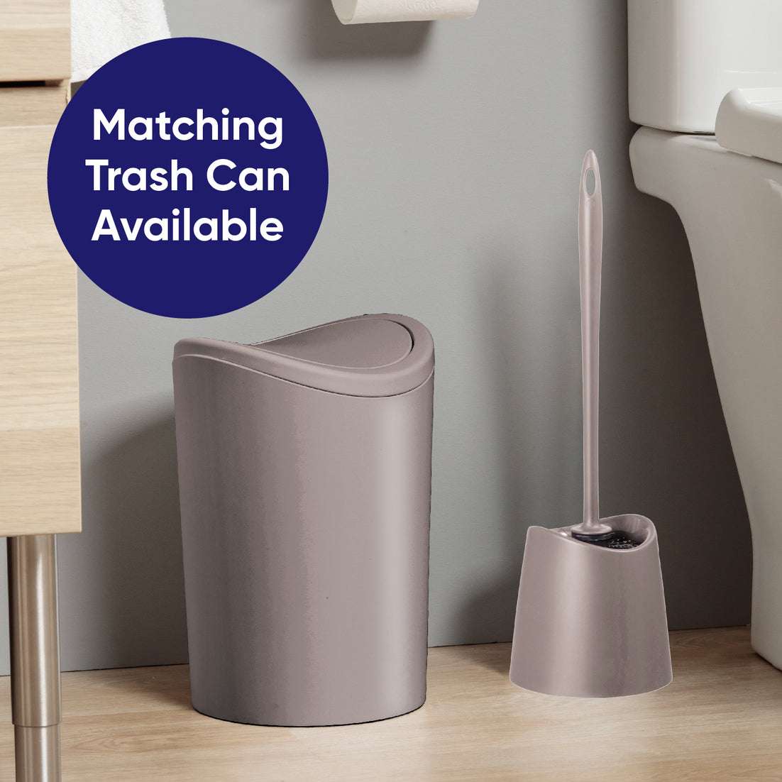 Modern Toilet Brush - Taupe