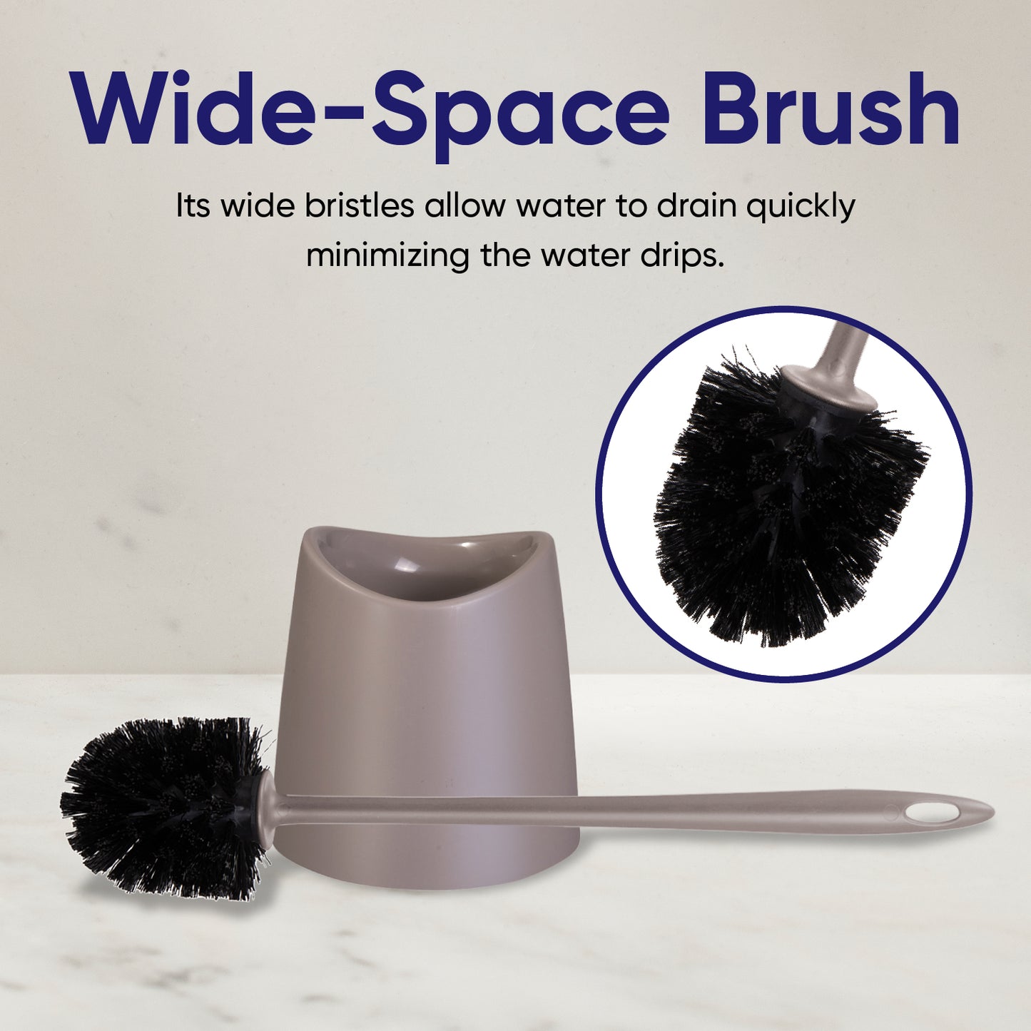 Modern Toilet Brush - Taupe